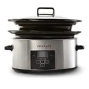 6 Quart and Split 2.5 Quart Double Slow Cooker and Food Warmer, Programmable Slow Cooker with Timer, Stainless Steel - M & M Global