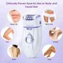 3in1 Electric Women Epilator Female Shaver Leg Body Hair Removal Lip Chin Depilatory Lady Bikini Trimmer Facial Hair Remover - M & M Global