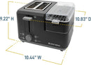 78500 Breakfast Station, 2-Slice Toaster with Removable Meat and Vegetable Warming Tray and Egg Cooker/Poacher, Black - M & M Global