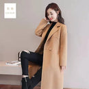 Plus Size Women's Mid-Length Woolen Coat 2025 Spring Autumn Slim Fit Woolen Coat Outerwear Pure Color Korean Casual Style But...