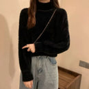 2025 Winter Imitate Mink Wool Hot Fleecing Female Turtleneck Elastic Casual Sweater Women Knitted Tops Pullovers Soft  Warm