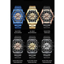 BINBOND Mens Quartz Watches Top Brand Luxury Stainless Steel Waterproof Hollow Out Blue Big Male Wristwatches Relogio Masculino - M & M Global