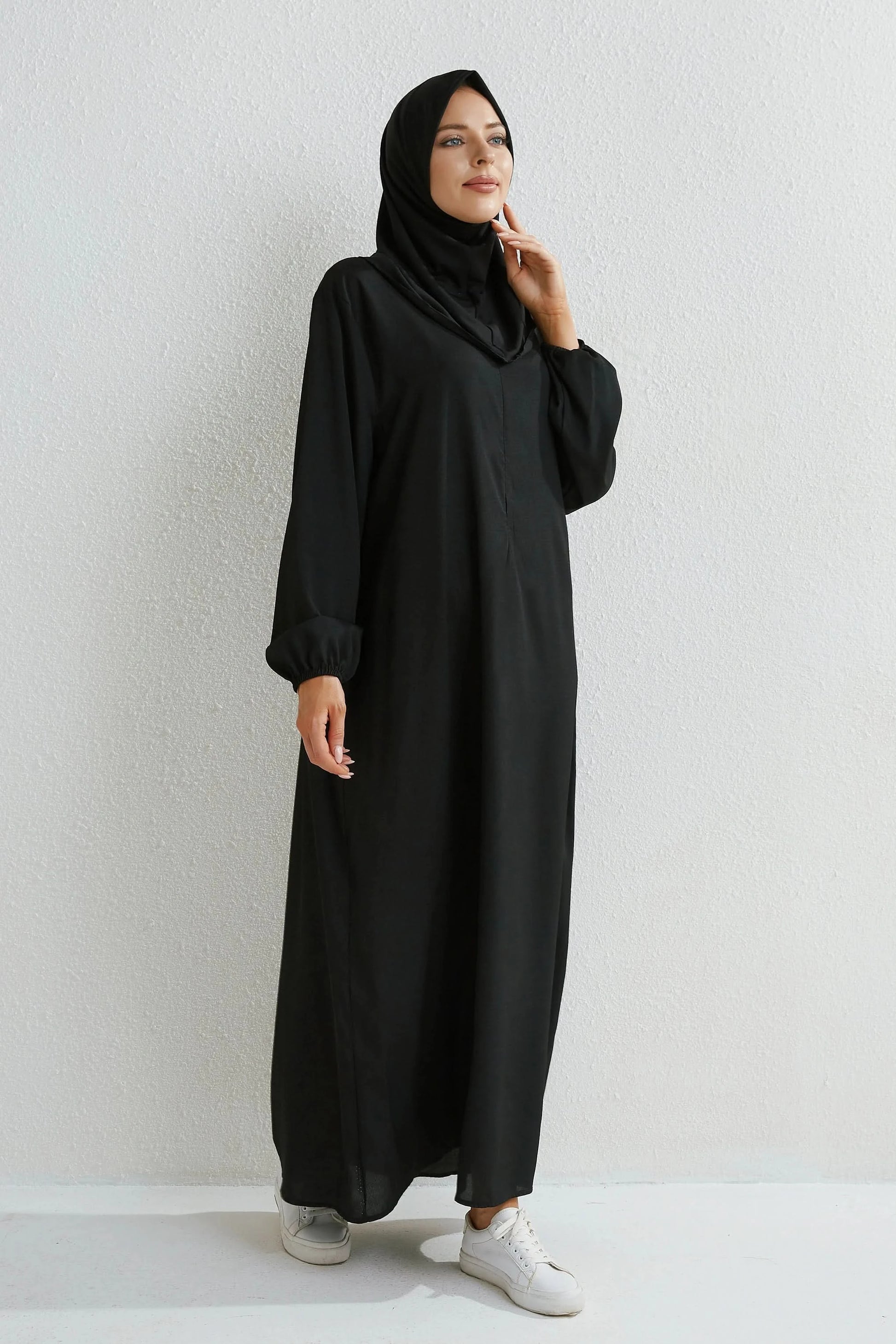 Muslim Dresses Women Maxi Dresses Mujer Vestidoes Female Loose Dresses Full Sleeve Printed Floral Casual Robe Long Dress - M & M Global