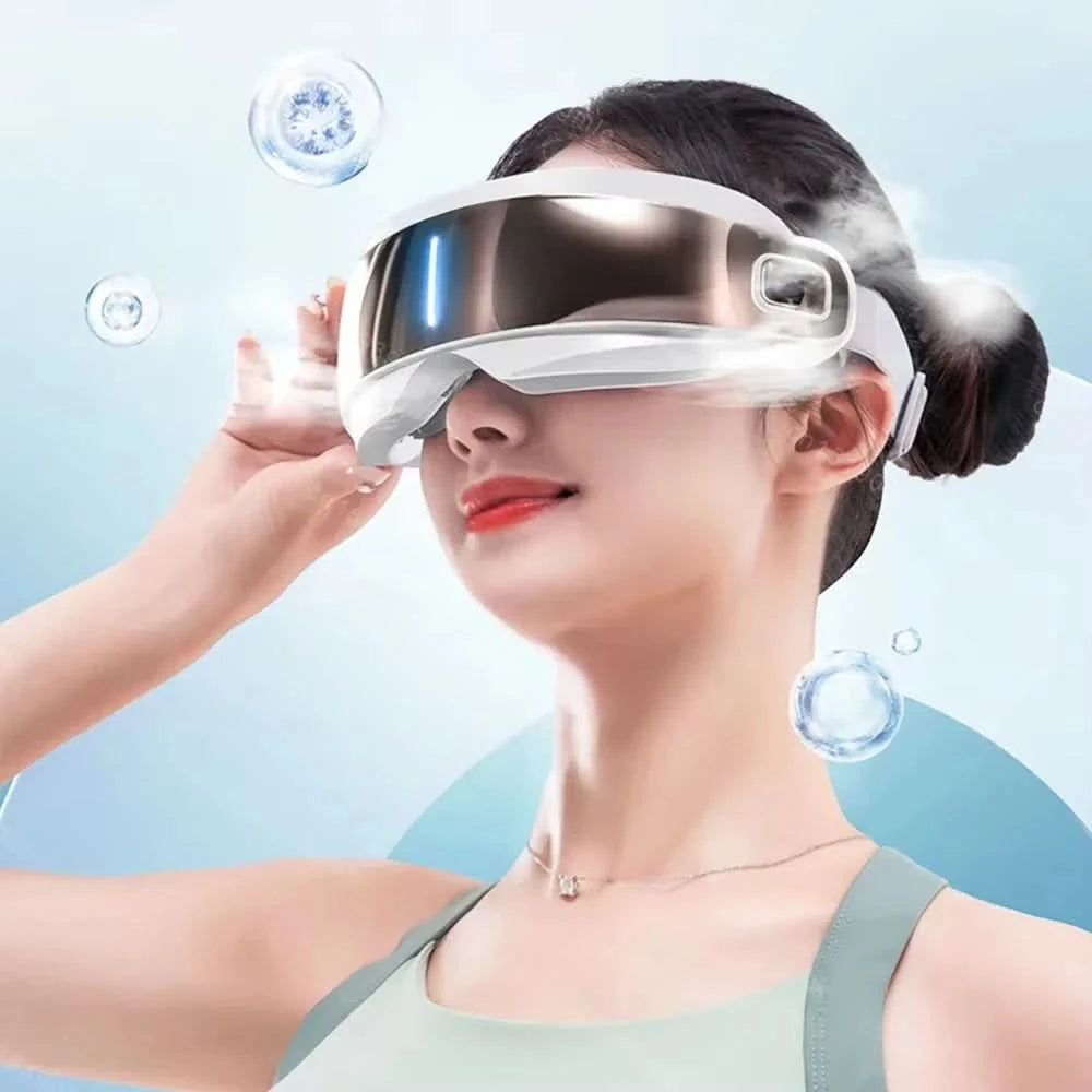 Steam Eye Massager Warm Spa Eye Steamer Acupressure Therapy Kneading Massage Eyes Bluetooth Relieve Eye Fatigue Massage Relax - M & M Global