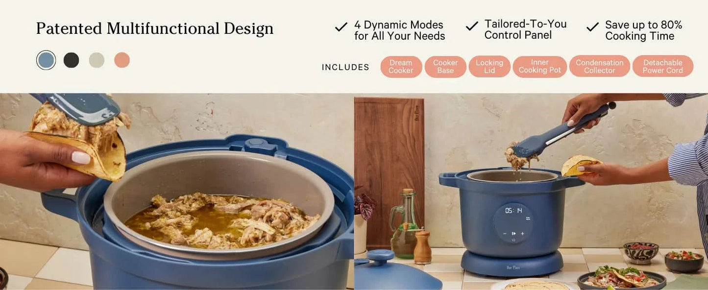 Dream Cooker | 6-quart Multicooker | 4 Versatile Modes | Pressure Cook, Slow Cook, Sear & Saute, Keep Warm | Hands-Free Steam Re - M & M Global