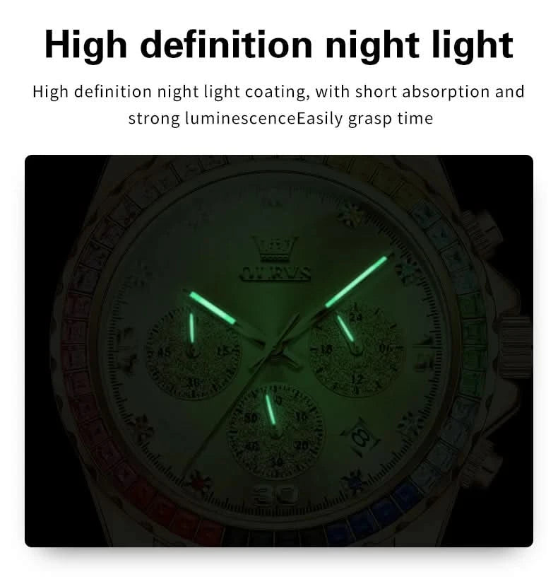 OLEVS 2939 Mens Watch Original Brand Quartz Watch Waterproof Luminous Watch For Men Multifunctional Chronograph Sport Date Reloj - M & M Global