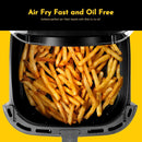 8.5QT Air Fryer, Upgraded Family Size Capacity, Visual Window, Square Basket Dials Stainless Steel Air Fryers, Reheat Leftovers, - M & M Global