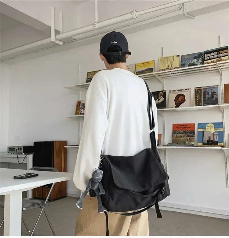 Canvas Messenger Bag Ladies Big Capacity Handbags Shoulder Bag Youth Girls Student School Bags Fashion Men Crossbody Bags Bolsos - M & M Global