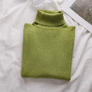 Korean High Collar Knitted Long Sleeve Base Shirt Pure Color Slimming Versatile Underwear Elegant Inner Long Top Women's Fashion