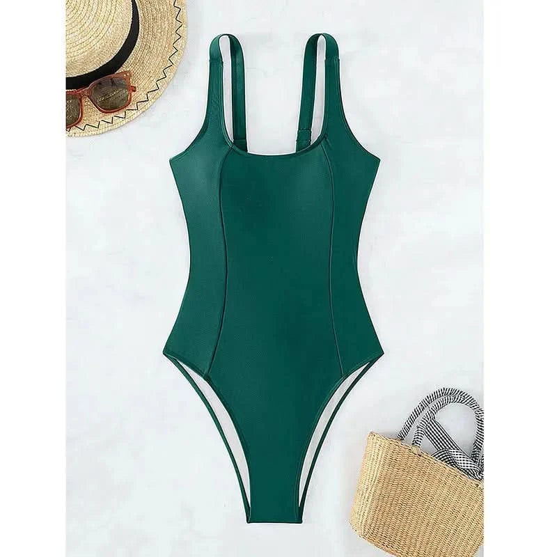 Women s-xxl size swimsuit One Piece black back bandage bikini Swimwear high waist bathing suit beach outfits bodysuit biquini - M & M Global