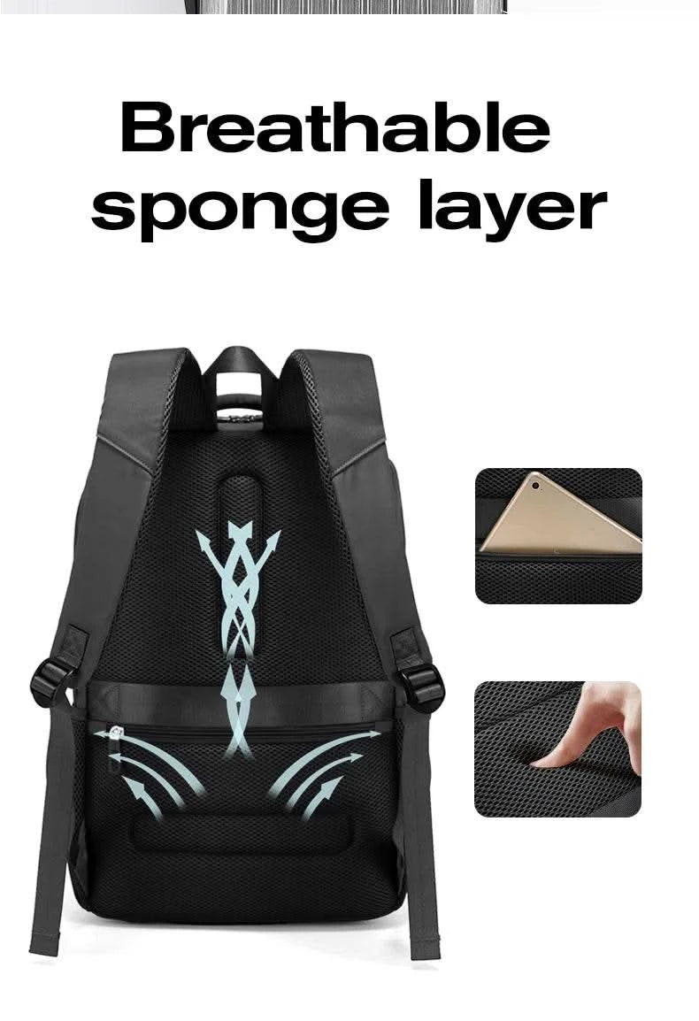 BANGE Large Capacity Men Backpacks for 15.6 Laptop Business Travel Women Backpack Waterproof School Bags with Mesh Side Pockets - M & M Global
