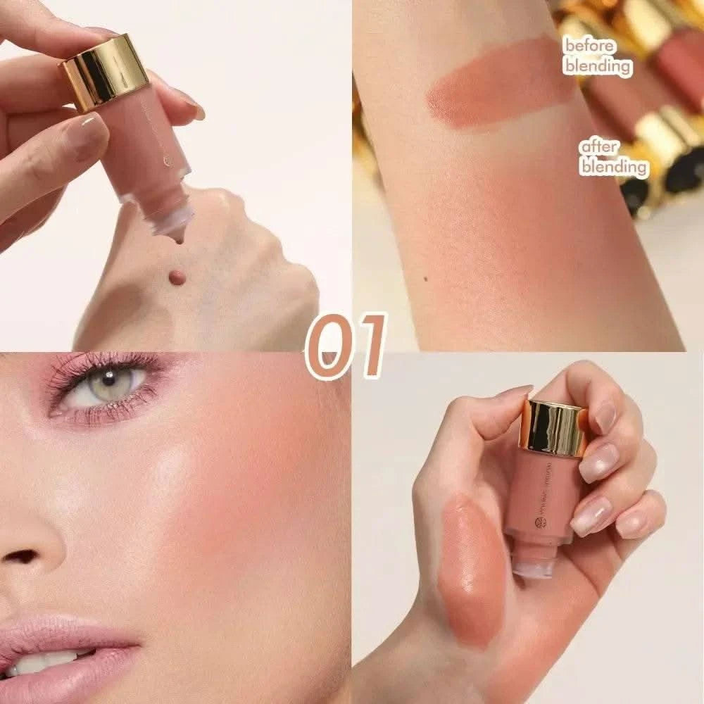 Dropper Liquid Blush Facial Rouge Contouring Brighten Plumper Nude Smooth Blush Stick Moisturize Lasting Good Complexion Makeup - M & M Global