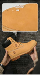 Boots Men High Top Boots High Quality Women Leather Shoes Fashion Outdoor Sneakers Men Lace Up Non-Slip Ankle Boots for Couple - M & M Global