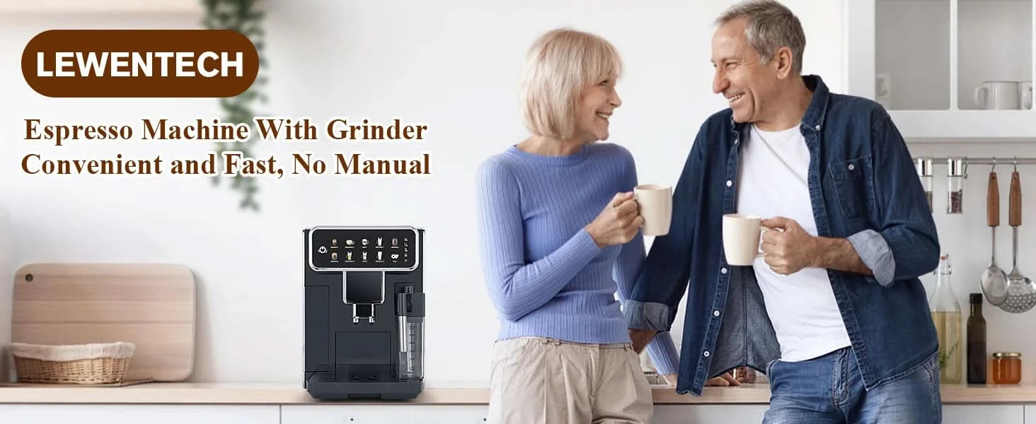 Fully Automatic Coffee Maker with Built-in 3-Level Grinder Expresso/Cappuccino/Latte/Americano Coffee Machines with Self-Cleanin - M & M Global