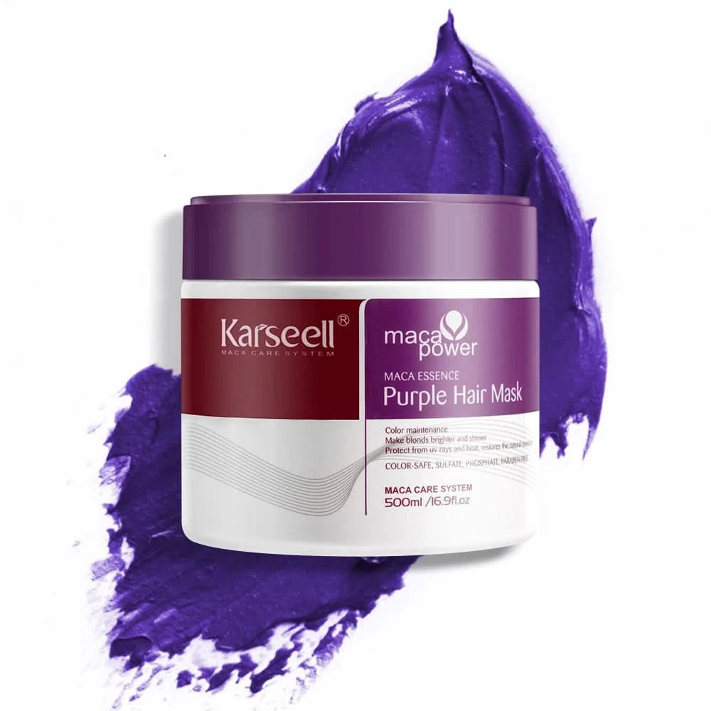 Karseell 500ml Purple Hair Mask Professional Neutralizes Brass  Yellow Tones For Blonde Silver Gray Highlighted Hair - M & M Global