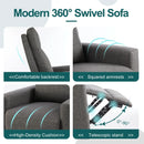 JHK Swivel Rocking Living Room Sofa Manual Upholstered Seating Recliner Angle Adjustable with Extra Large Footrest for Bedroom