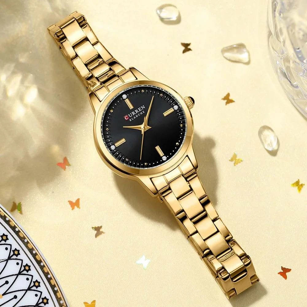 CURREN-Women's Simple Dial Wristwatch, Elegant and Charming Bracelet Quart Watches for Lady, Fashion Brand - M & M Global