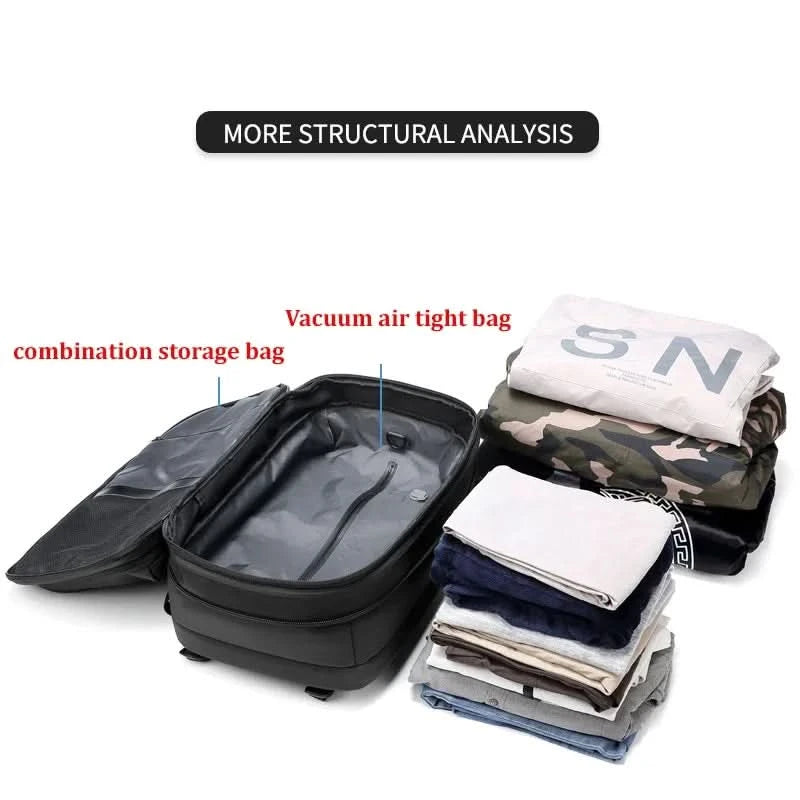 Travel Men 17 inch Laptop Backpack vacuum compression Backpack Business Large Capacity school Backpack expand outdoor backpack - M & M Global