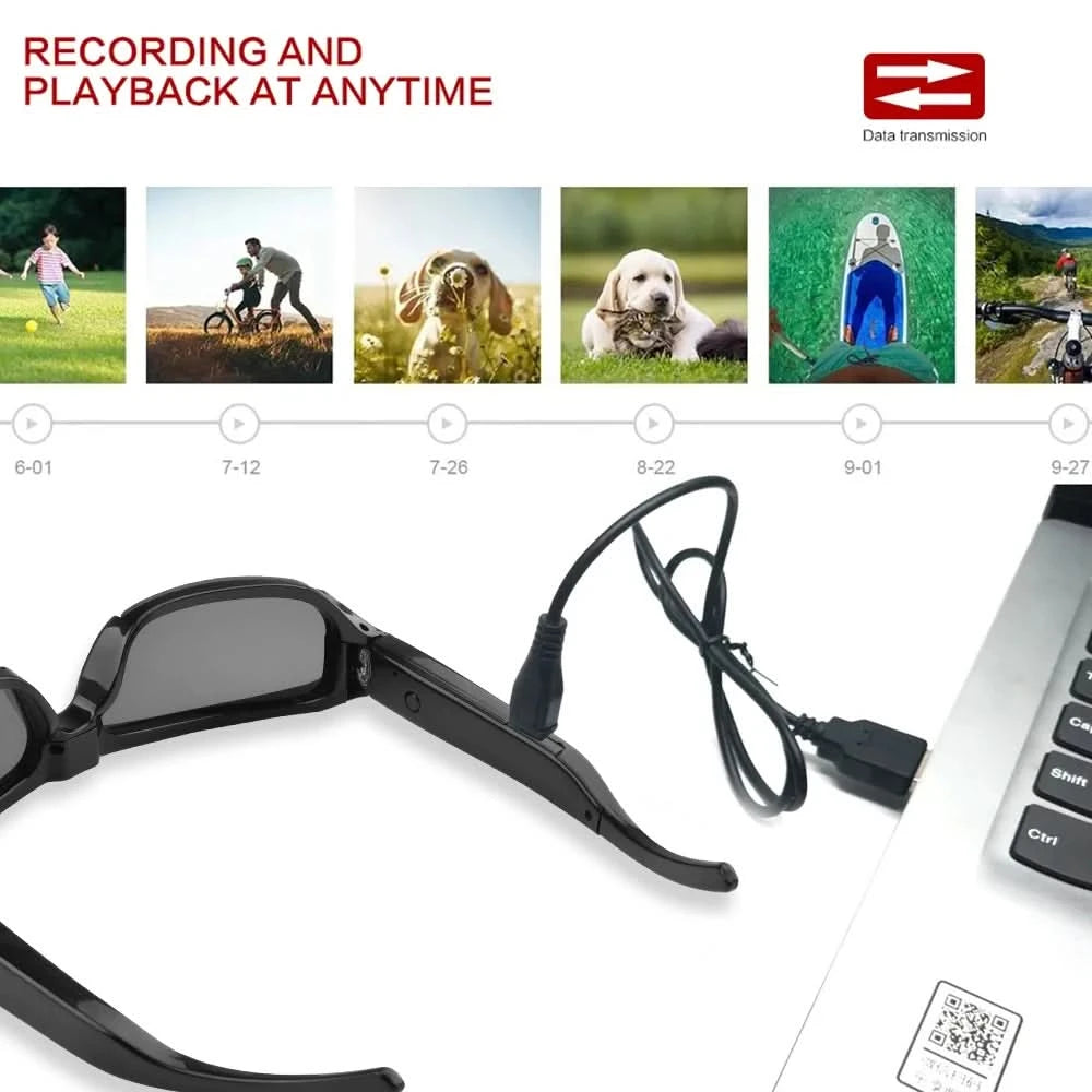 Portable 1080P HD Mini Glasses Camera Video Recorder Wearable Sunglasses Camera Outdoor Sports DV DVR Surveillance Camcorder - M & M Global
