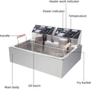 5000W Commercial Deep Fryer with Basket and Lid, 23.3QT/22L Electric Fryer, Countertop Oil Fryer for French Fries, Onion Rings, - M & M Global