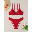 Sexy Bikini Set Women's 2 Piece Swimsuit Vintage Lace Edge Bikini Push Up Swimwear 2025 New Chic Simple Beachwear Bathing Suit - M & M Global