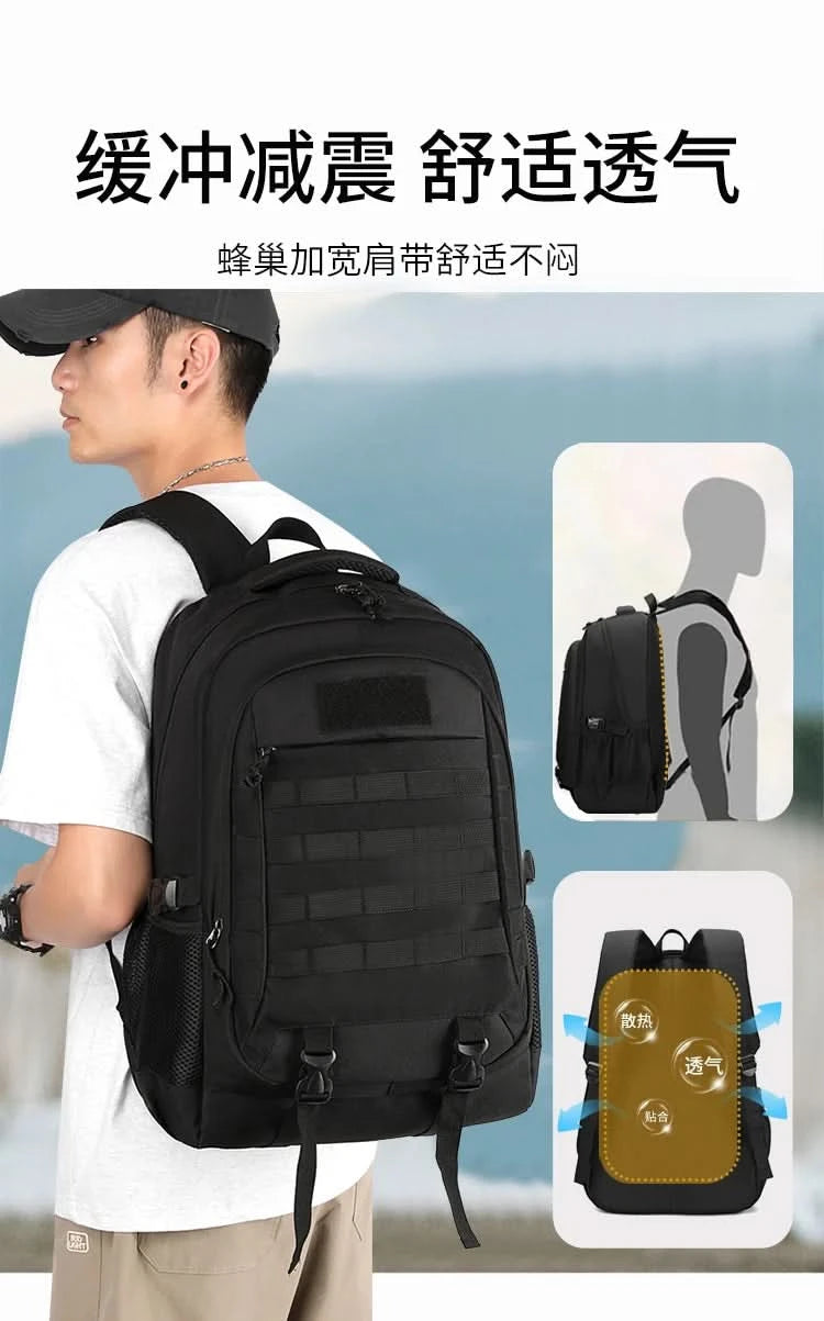 New cross-border outdoor tactical bag, large-capacity backpack, multi-functional leisure travel mountaineering bag, camouflage d - M & M Global