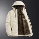 Winter Men's Fleece Warm Down Parkas Fashion Men Cotton Thick Padded Coats Men Thermal Windbreaker Hooded Overcoats Clothing