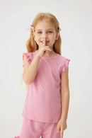 2024 Summer Hot selling Little Girl Daily Casual Clothing Minimalist Little Girl Polyester Set Cool Sleeveless Shorts Set Girl - M & M Global