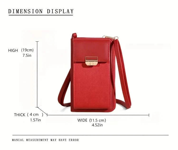 2024 New Women's Bag Mobile Phone Bag Trendy Line Simple Ladies Shoulder Bag Messenger Bag Lock Small Square Bag - M & M Global