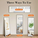JHK 64"x21" Full Body Wall Mirror Standing Hanging or Leaning Wall-Mounted Mirrors with Stand Aluminum Alloy Frame Living Room