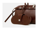 Genuine Leather Women's Baguette Bag Niche Retro Motorcycle Trend Cool belt Handbag New Luxury Design Shoulder Underarm Bag - M & M Global