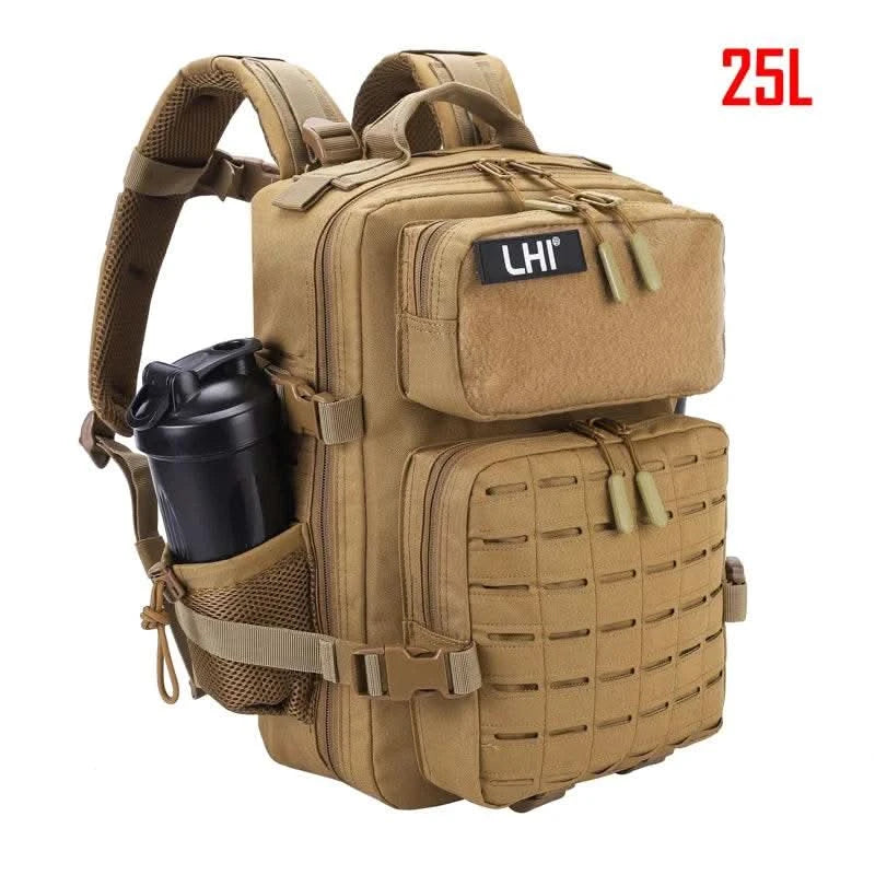 45L/25L Tactical Backapck for Men Women Waterproof Camping Travel Bag Outdoor Sports Hiking Survival Rucksack with Bottle Holder - M & M Global