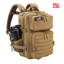 45L/25L Tactical Backapck for Men Women Waterproof Camping Travel Bag Outdoor Sports Hiking Survival Rucksack with Bottle Holder - M & M Global