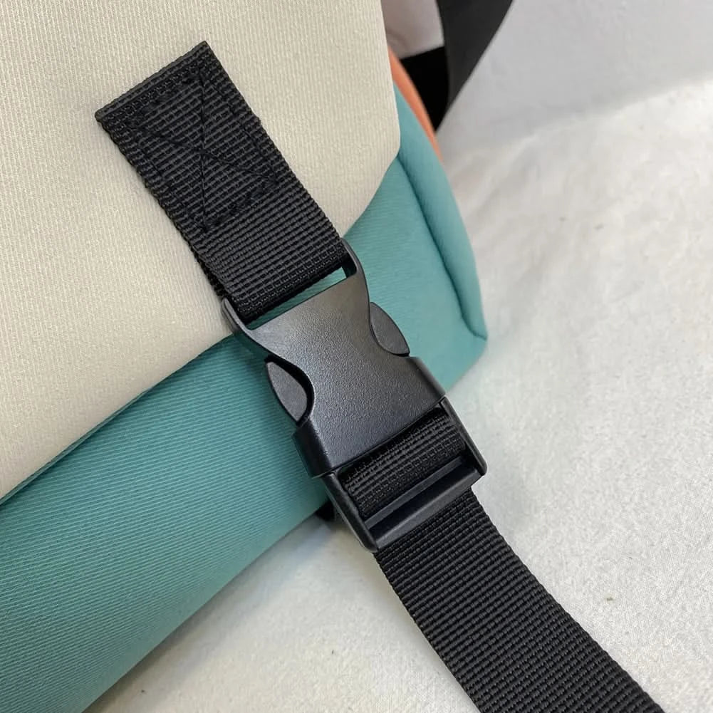 Unisex Student Messenger Bag Large Capacity Leisure Sling Bag Contrast Color Nylon Satchel Bag for College Travel Business - M & M Global