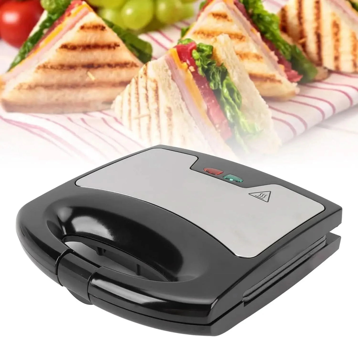Sandwich Maker Panini Press Grill with Nonstick Plates, 800W Electric Sandwich Press Grill, Breakfast Sandwich Toaster Grilled C - M & M Global