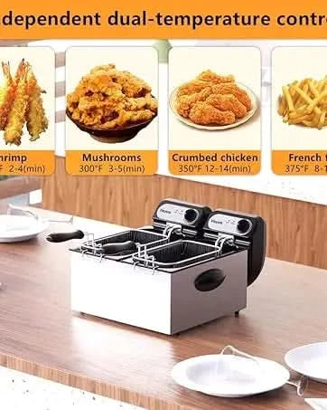 6-IN-1 Glass Air Fryer with 4.5 QT Capacity,Air Fry, Roast, Reheat, Dehydrate, Air Crisp Technology,Nonstick & Dishwasher Safe B - M & M Global