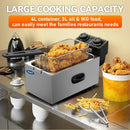 3 Litre Deep Fat Fryer Adjustable Temperature, Chip Pans - Basket & Lid - Fast 2000w High Power, Electric Oil Pot - Overheat Pro - M & M Global