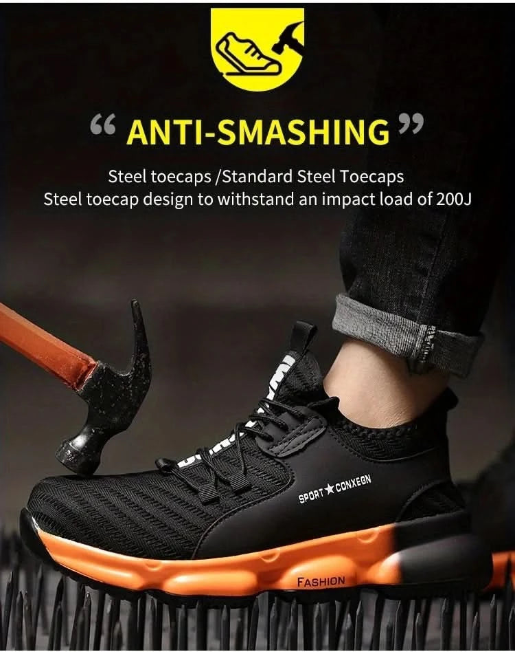 Anti-smash, anti-puncture, breathable, fashionable and comfortable safety shoes