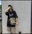 Waterproof Shoulder Bag Women's Multi Pocket Nylon Messenger Bag Preppy Canvas Handbag Women - M & M Global