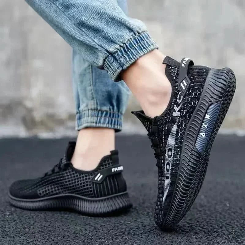 Net shoes a slip-on men's sports shoes net shoes breathable lazy shoes light soft sole casual shoes men's shoes 2024new - M & M Global