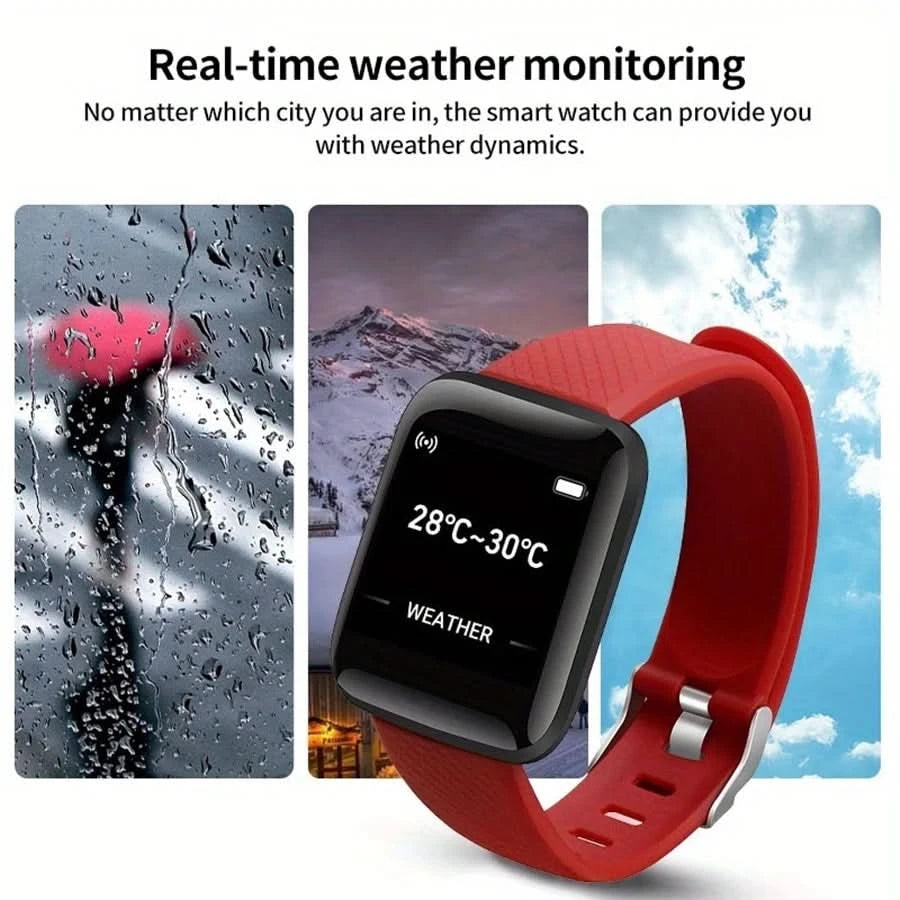 Multifunction Smart Watch For Men Women Kids Message Remind Music Control Sport Step Calories D13 Smartwatch Alarm Clock 116Plus - M & M Global