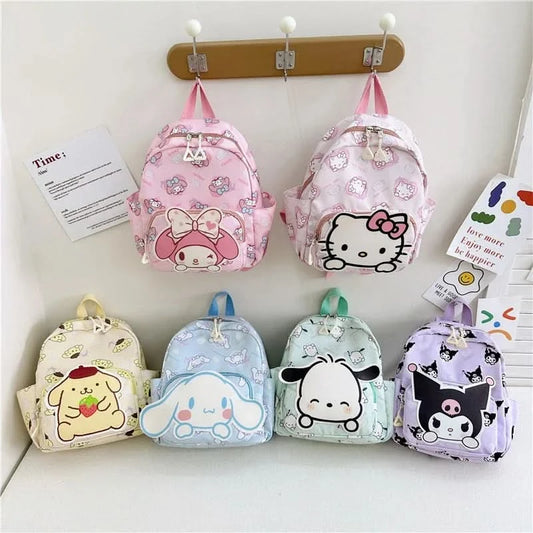 Kawaii Hello Kitty Kuromi Cinnamoroll Backpacks Cute Cartoon My Melody Pochacco Pompom Purin Anime Storage School Bag Sac A Dos - M & M Global
