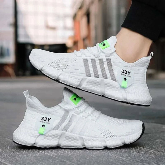 Breathable Mesh Men Shoes Trendy Lightweight Walking Flats Plus Size Male Tennis Sneakers Outdoor Running Fitness Shoes 2024 - M & M Global