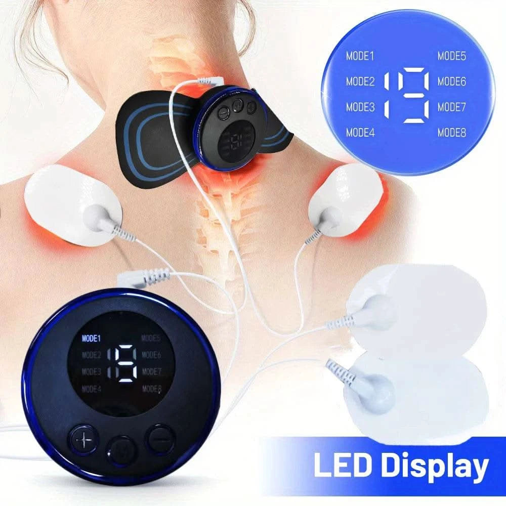 8 Modes Rechargeable Neck Massager with Remote Control EMS Low Frequency Pulse Massager For Muscle Relaxation Relief The Pain - M & M Global