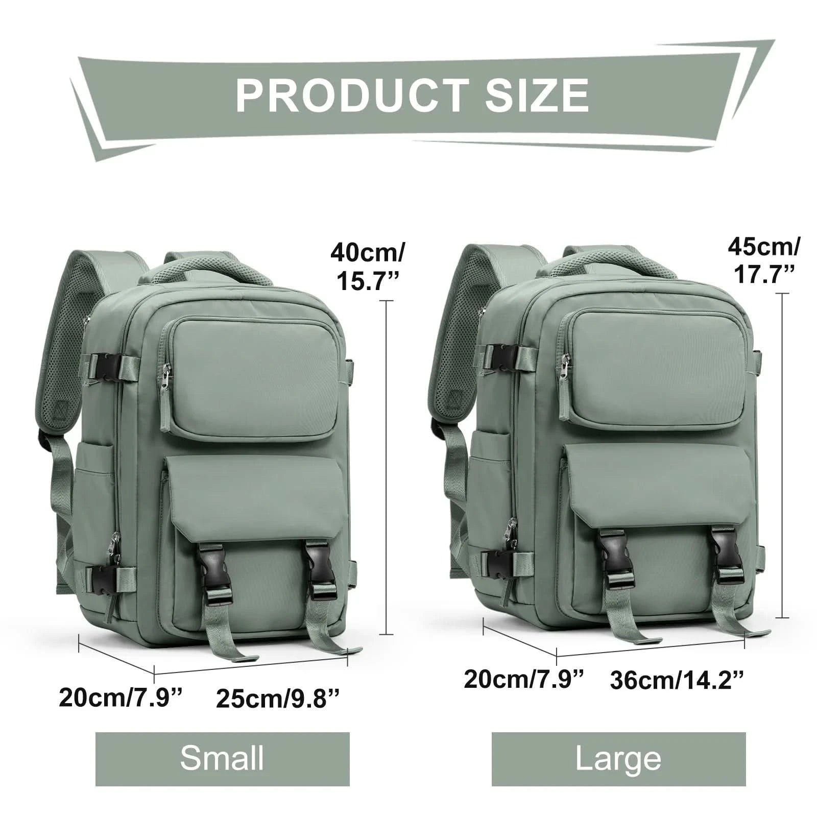 Travel Bakcpack for Women Reinforced Waterproof Notebook Backpack 45x36x20 Men Casual School Bakcpack Flight Cabin Bag 40x20x25 - M & M Global