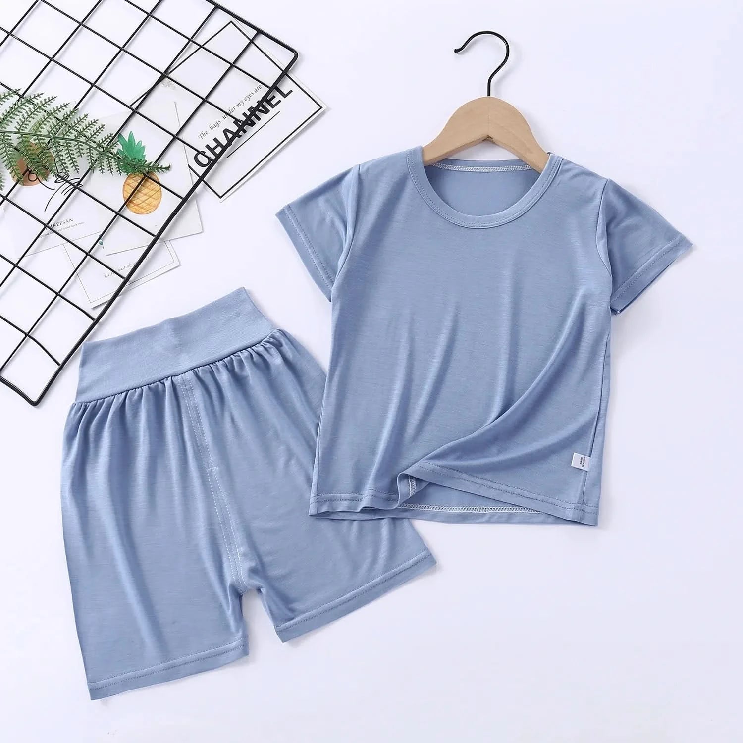 Children's Pajamas Modal Short-sleeved Suit Summer Pajamas Children's Clothing High Waist Belly Protection Home Clothes - M & M Global