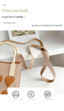 Korean Fashion Heart Knitted Mini Square Handbag for Women Small Mobile Phone Shoulder Bags Girls Cute Outdoor Crossbody Bags - M & M Global
