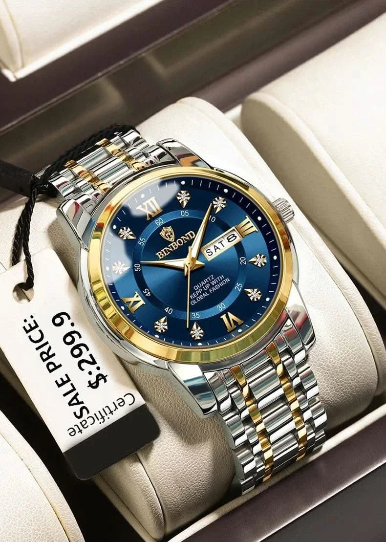 Casual Business Movement Fashion Quartz Wristwatches Gold Diamond Clock Men Luxury Watch Automatic Watches Mens Gifts Relojes - M & M Global