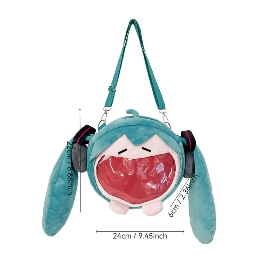 Hatsune Miku Shoulder Bag New Backpack Cute Anime Girl Plush Cartoon Kawaii Knapsack Student Bag Packet Kids Gifts Toys - M & M Global