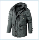 LZLLTT Men Winter Warm Parkas Mens Fleece  Jacket Parkas Men Casual Cotton Outdoor Fur Trench Padded Jackets Coats